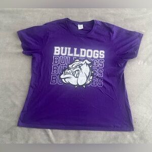 Bulldogs Purple Graphic Tee Womens XXL Port & Company